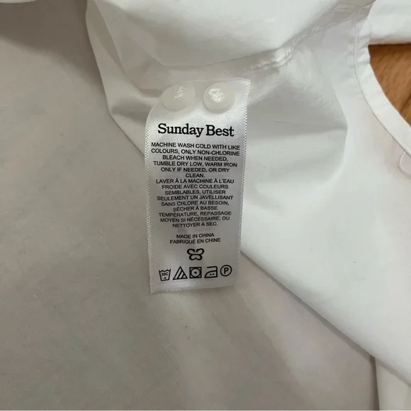 Aritzia Sunday Best White Poppy Button Up Shirt - Picture 8 of 12